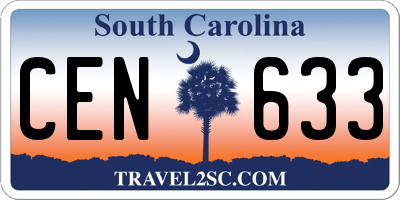 SC license plate CEN633