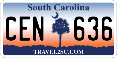 SC license plate CEN636