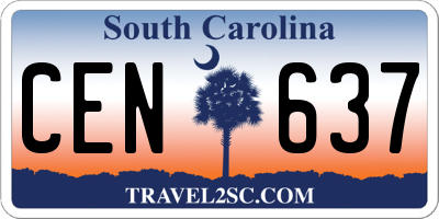 SC license plate CEN637