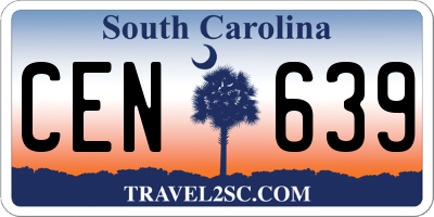 SC license plate CEN639