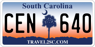 SC license plate CEN640