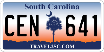 SC license plate CEN641