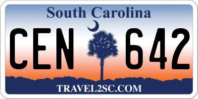 SC license plate CEN642