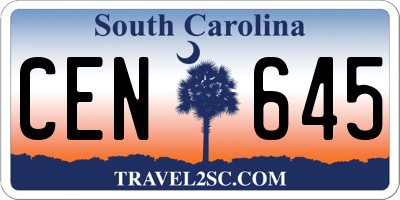 SC license plate CEN645