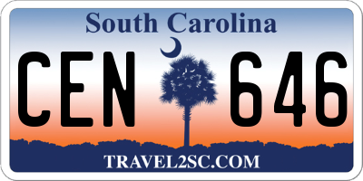 SC license plate CEN646