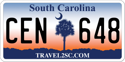 SC license plate CEN648