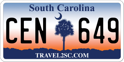 SC license plate CEN649