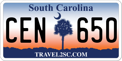 SC license plate CEN650