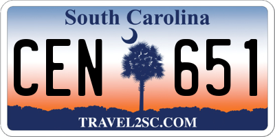 SC license plate CEN651