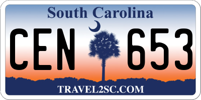 SC license plate CEN653