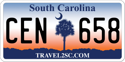 SC license plate CEN658