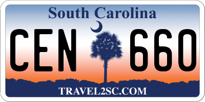 SC license plate CEN660