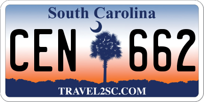 SC license plate CEN662