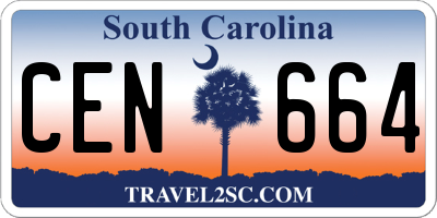 SC license plate CEN664