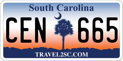SC license plate CEN665