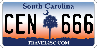 SC license plate CEN666