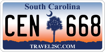 SC license plate CEN668