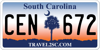 SC license plate CEN672