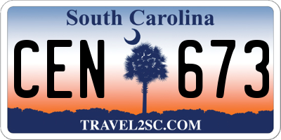 SC license plate CEN673
