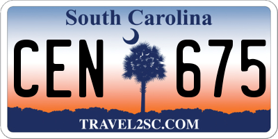 SC license plate CEN675