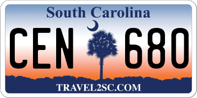 SC license plate CEN680