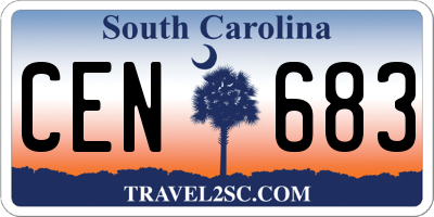 SC license plate CEN683