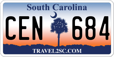 SC license plate CEN684