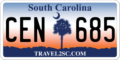 SC license plate CEN685