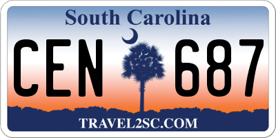 SC license plate CEN687