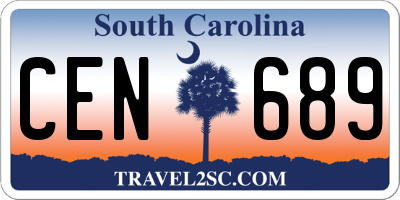SC license plate CEN689