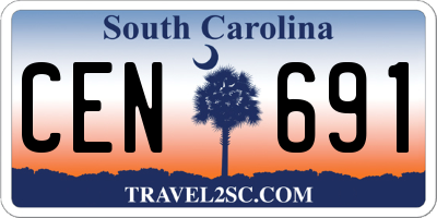 SC license plate CEN691