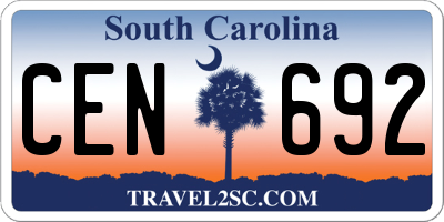 SC license plate CEN692