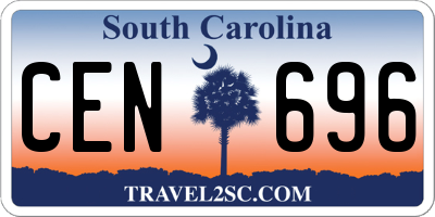 SC license plate CEN696