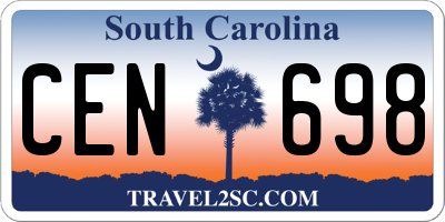 SC license plate CEN698