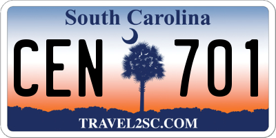 SC license plate CEN701