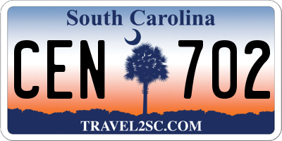 SC license plate CEN702