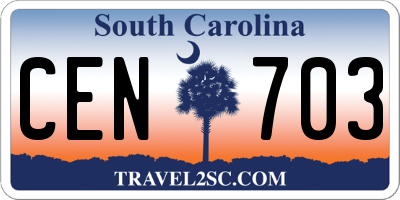SC license plate CEN703