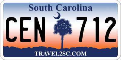 SC license plate CEN712