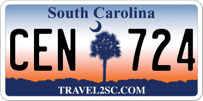 SC license plate CEN724