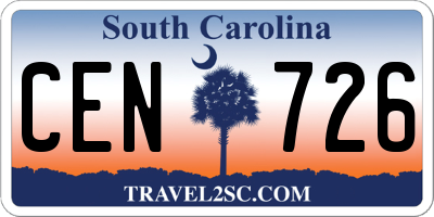 SC license plate CEN726