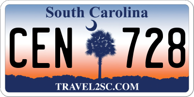 SC license plate CEN728