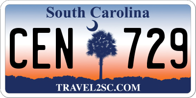 SC license plate CEN729