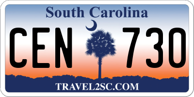 SC license plate CEN730