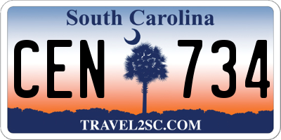 SC license plate CEN734