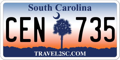SC license plate CEN735