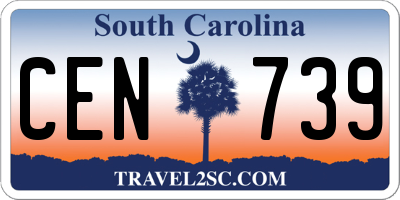 SC license plate CEN739