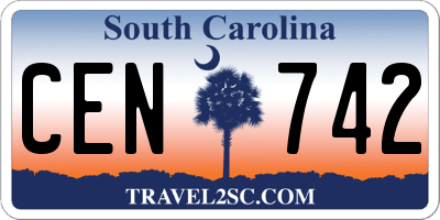 SC license plate CEN742