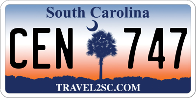SC license plate CEN747