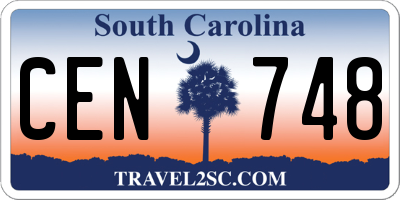 SC license plate CEN748