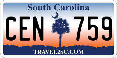 SC license plate CEN759